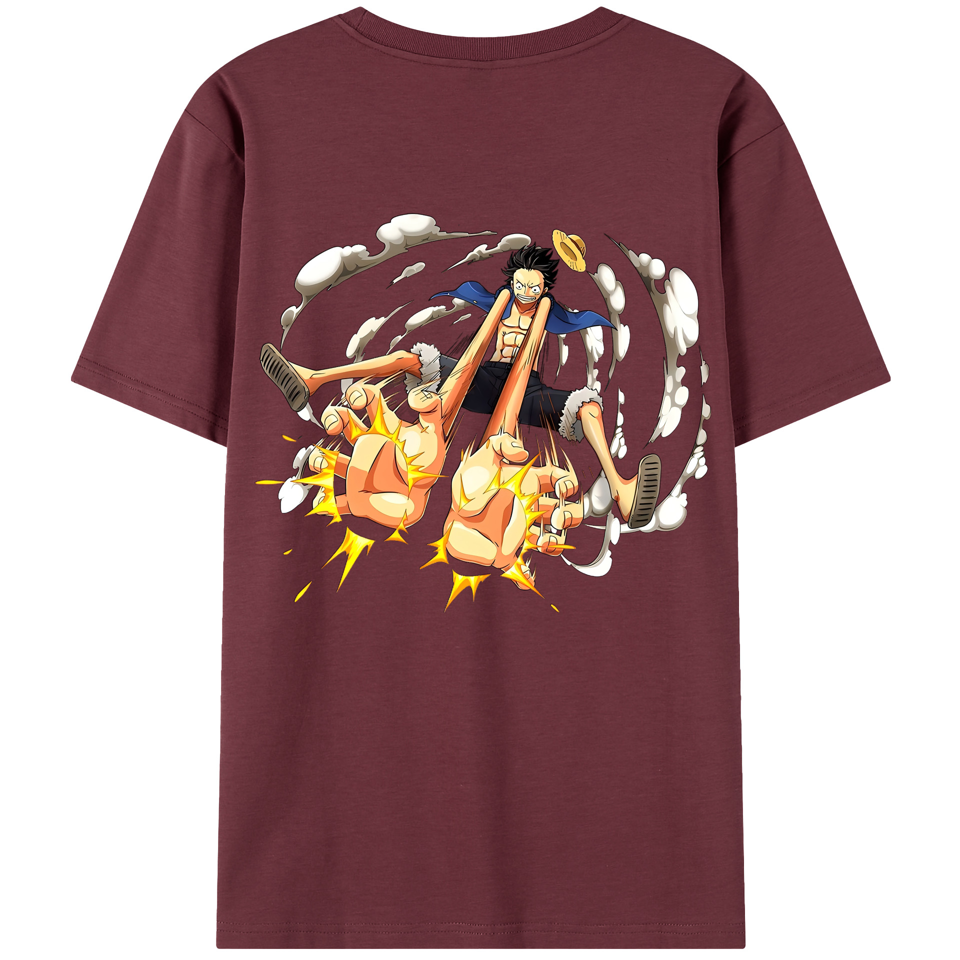ワンピース モンキー・D・ルフィ ONE PIECE Monkey D. Luffy 綿100％半袖Tシャツ（背面プリント）